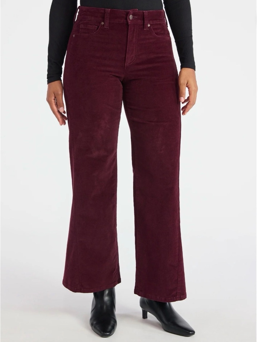 Time and Tru Women's Velvet Wide Leg Pants, 32" Inseam size 16
